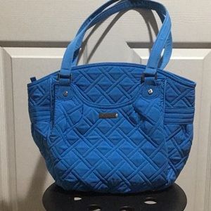 Blue Quilted Tote Bag